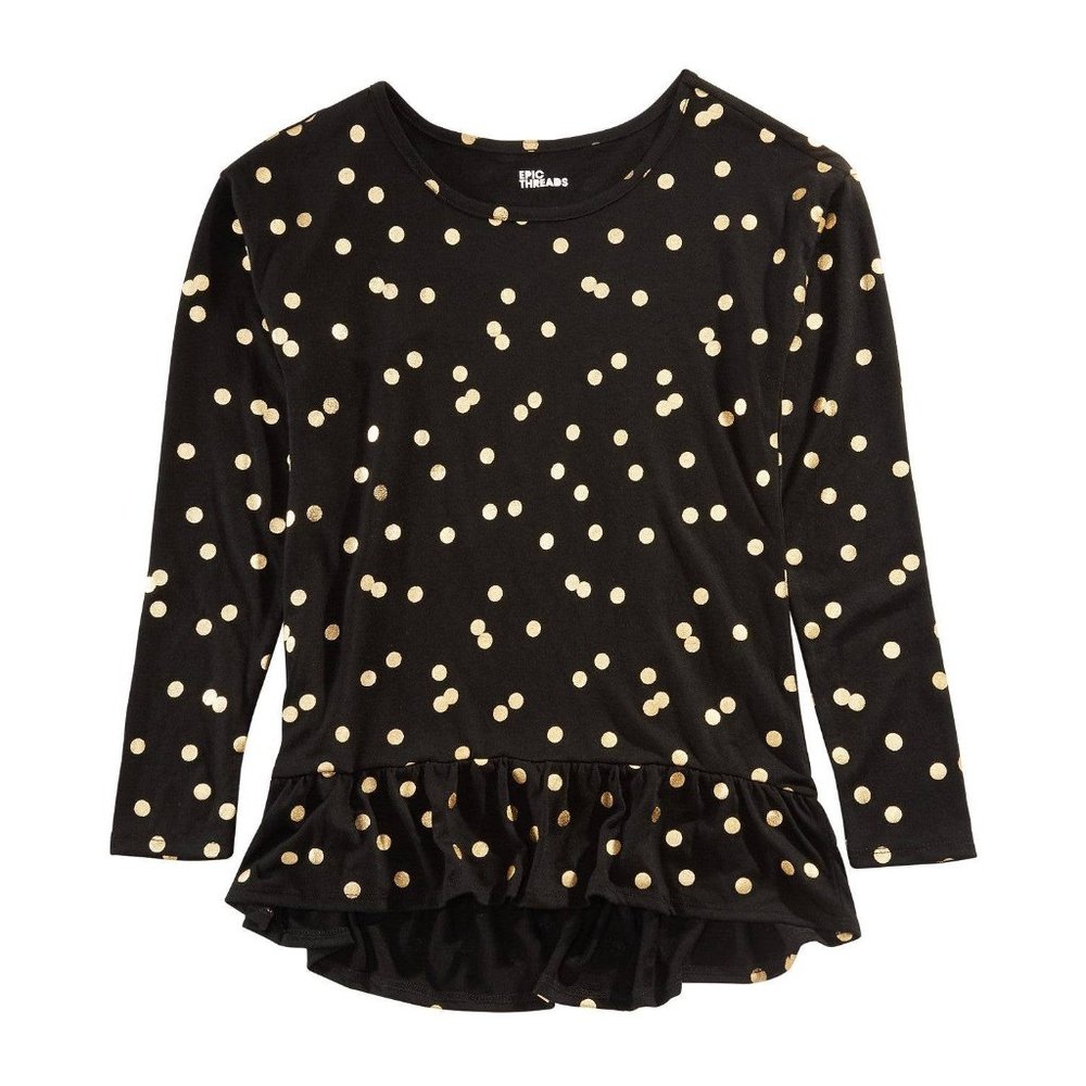 Epic Threads Big Girls Dot-Print Peplum Top
